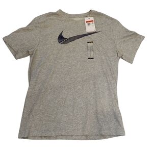 NWT Nike Dri-Fit Heather Gray Tee with Swoosh Size‎ Large